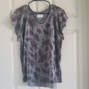 Grey paisley print top